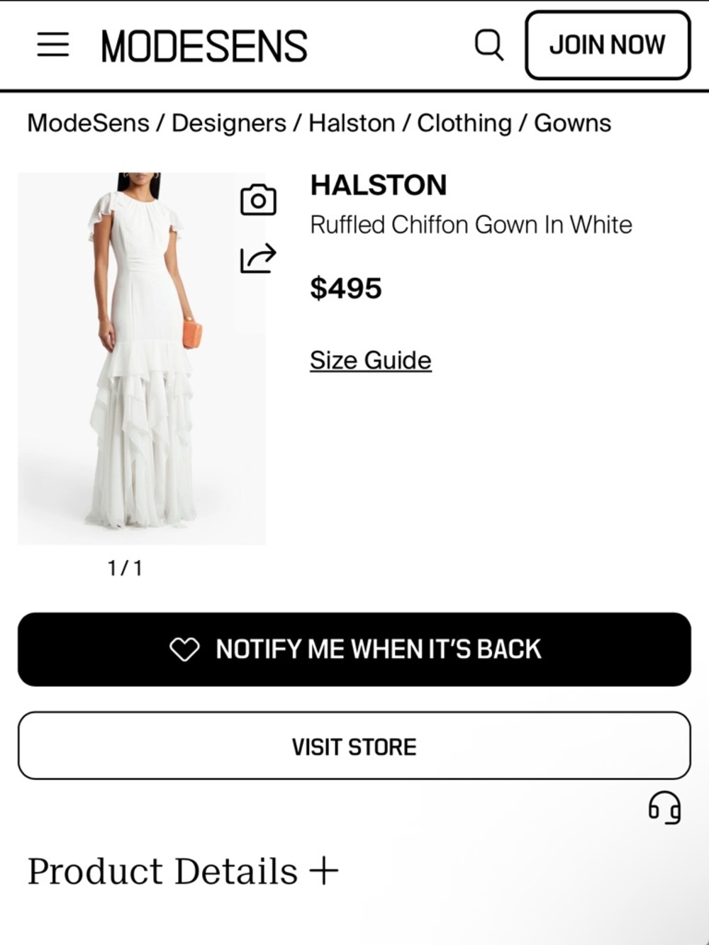 HALSTON Flounce Georgette Chalk White Ruffle Chiffon Gown Maxi Dress NWT $495 - Picture 5 of 5